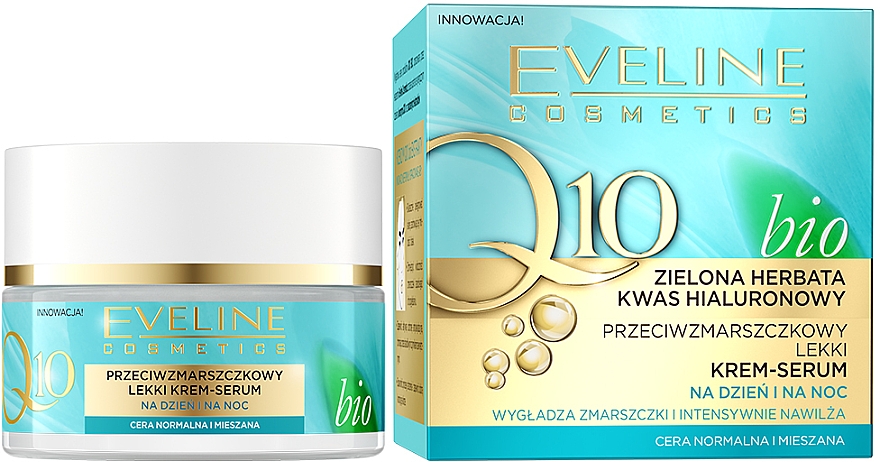 Легкий крем для обличчя - Eveline Cosmetics Q10 Bio Green Tea