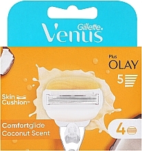 Сменные кассеты для бритья, 4 шт. - Gillette Venus Comfortglide & Olay Coconut Refills — фото N7