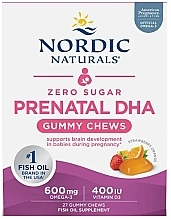 Пищевая добавка "ДГК для беременных" без сахара, клубника и апельсин - Nordic Naturals Zero Sugar Prenatal DHA Gummies — фото N1