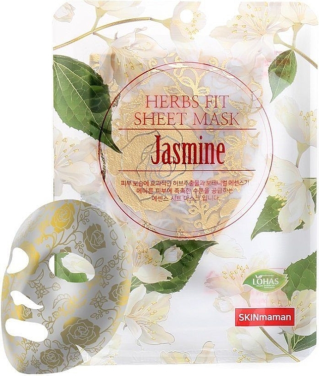 Зволожувальна тканинна маска з екстрактом жасмину - NOHJ Skin Maman Herbs Fit Sheet Mask Jasmine — фото N1