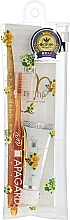 Духи, Парфюмерия, косметика Дорожный набор для зубов, оранжевый - Sangi Apaguard Travel Set (toothpaste/20 g + toothbrush/1 pcs)