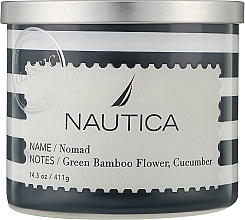 Парфумерія, косметика Ароматична свічка "Зелений бамбук і огірок" - Nautica Candle Nomad Green Bamboo Flower, Cucumber