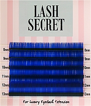 Накладні вії, сині, mix, 6 ліній (0,1, C, (8-13)) - Lash Secret — фото N1
