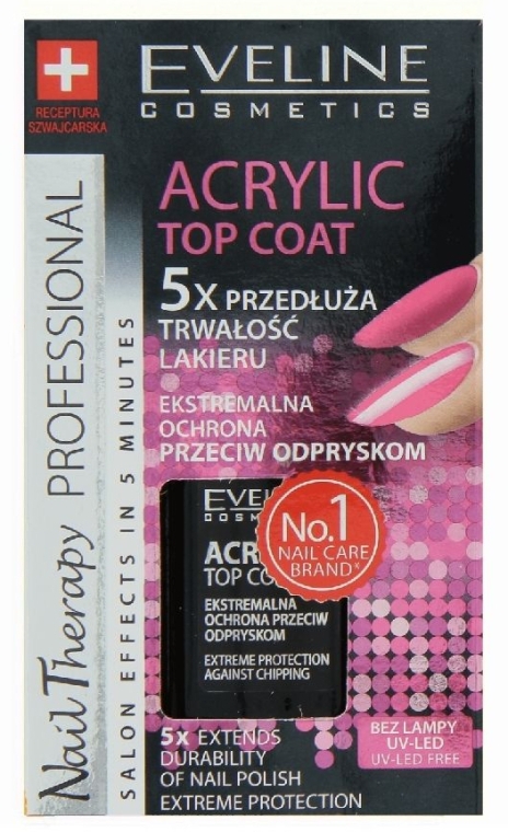 Укрепитель лака для ногтей - Eveline Cosmetics Nail Therapy Acrylic Top Coat 5x