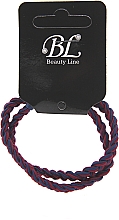 Резинки для волосся, 405016, синьо-бордові - Beauty Line — фото N1