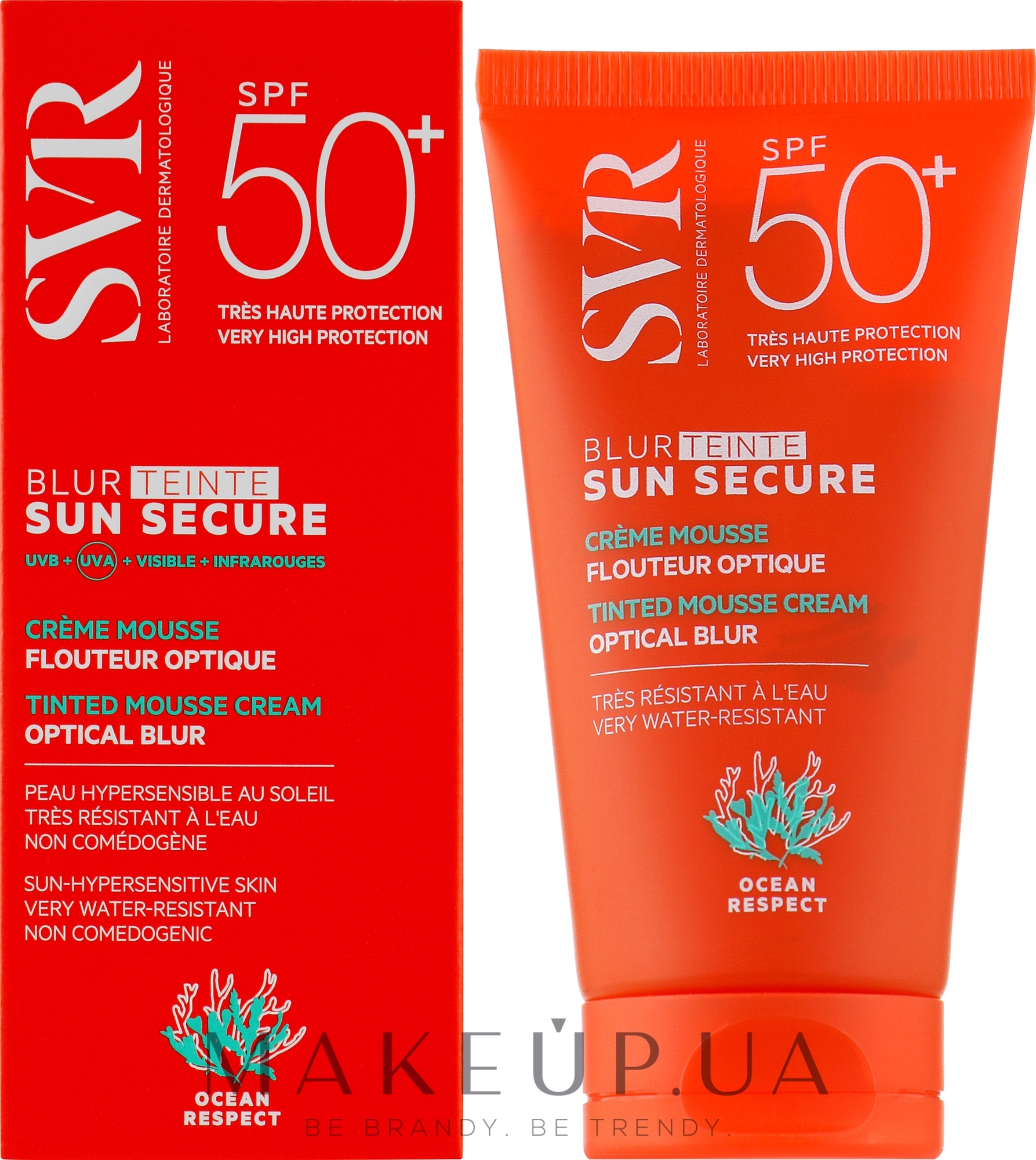 Сонцезахисний тонувальний крем-мус - SVR Sun Secure Blur Tinted Mousse Cream Beige Rose SPF50+ — фото 50ml