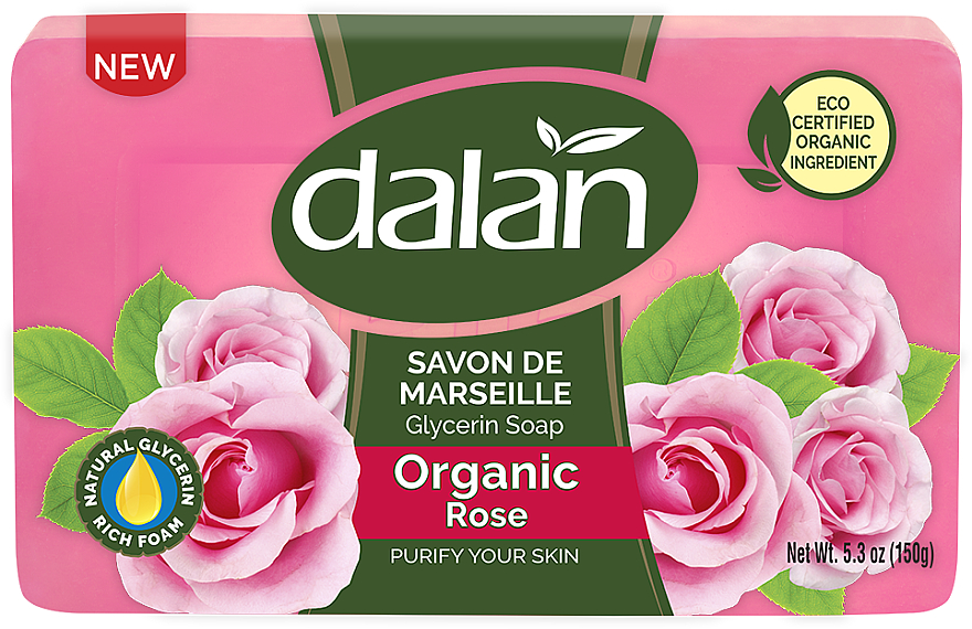 Глицериновое мыло "Роза" - Dalan Savon De Marseille Glycerine Soap Organic Rose — фото N1