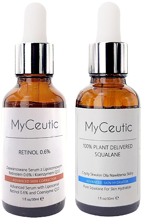 Набір - MyCeutic Retinol Skin Tolerance Building Retinol 0.6% Squalane Set 2 (f/ser/30mlx2) — фото N1