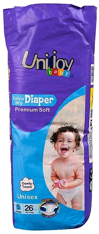 Ультратонкие подгузники Soft Diapers 26 шт XL 14-17 кг - Unijoy — фото N1