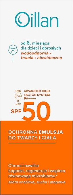 Солнцезащитная эмульсия для лица и тела - Oillan Sun Spf50+ — фото N1