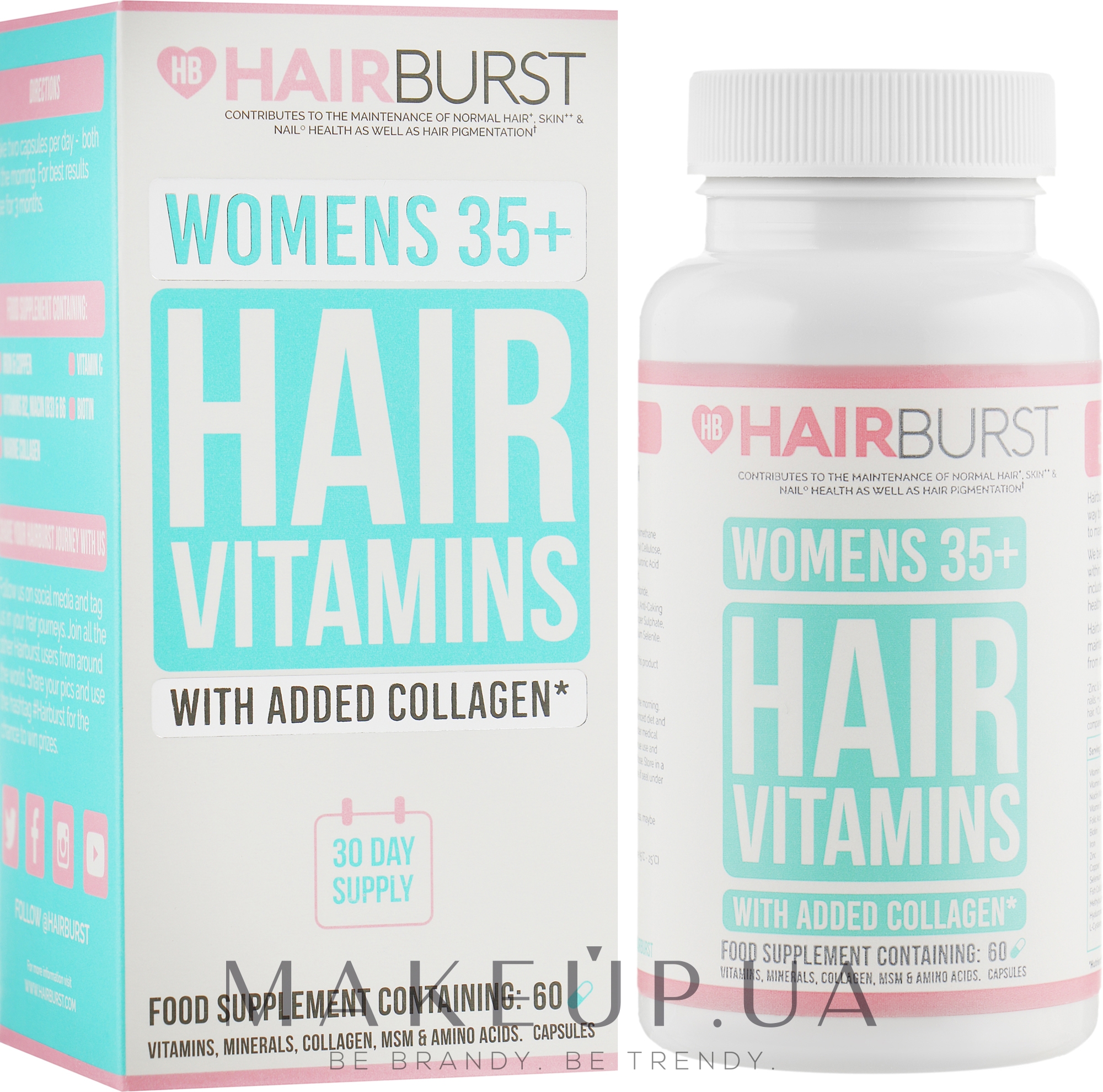 Вітаміни для росту й зміцнення волосся - Hairburst Womens 35+ Hair Vitamins — фото 60шт