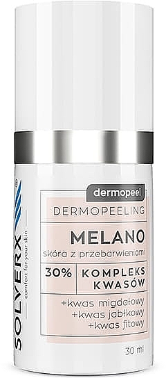 Пілінг 30% для обличчя з мигдальною та фітиновою кислотою - Solverx Dermopeel Peeling Melano — фото N1