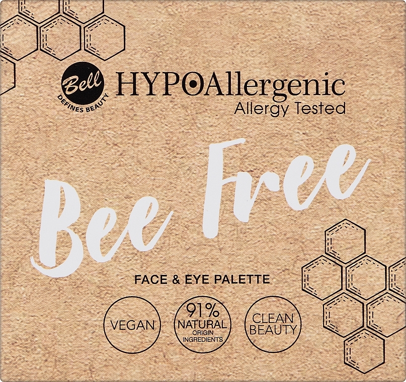 Палетка для обличчя та повік - Bell Hypoallergenic Bee Free Vegan Face&Eye Palette — фото N2