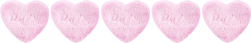 Косметические диски для снятия макияжа, многократного использования, 5 шт, розовые - Glov Barbie Collection Ultrasoft Reusable Heart Pads — фото N2