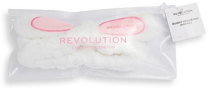 Косметическая повязка для волос с ушками, белая - Revolution Skincare Headband  — фото N2