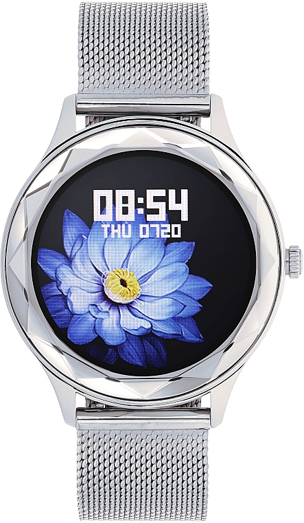 Смарт-часы для женщин, серебряные, стальные - Garett Smartwatch Women Elise — фото N1