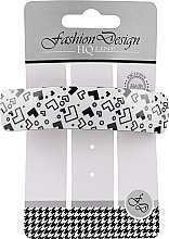 Парфумерія, косметика Заколка-автомат для волосся "Fashion Design", 28540, біла з візерунками - Top Choice Fashion Design HQ Line