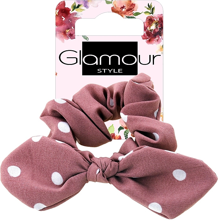 Резинка для волос, 417611, темно-розовый в горошок - Glamour