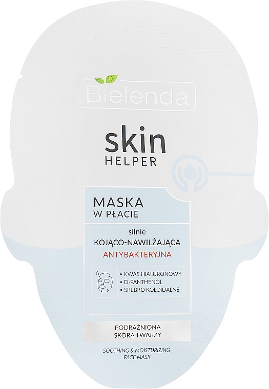 Успокаивающая и увлажняющая листовая маска для лица - Bielenda Skin Helper Mask