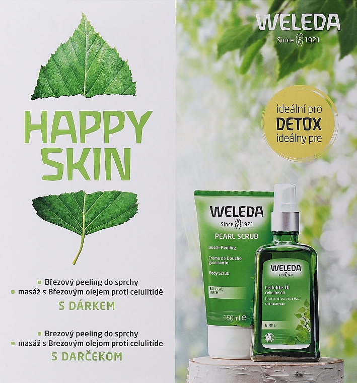 Набор - Weleda Happy Skin (b/peel/150ml + b/oil/100ml + towel) — фото N2