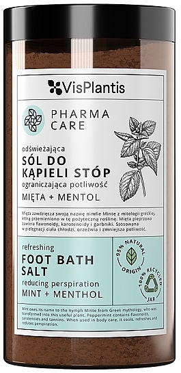Сіль для ніг "М'ята + ментол" - Vis Plantis Pharma Care Foot Bath Salt — фото N1