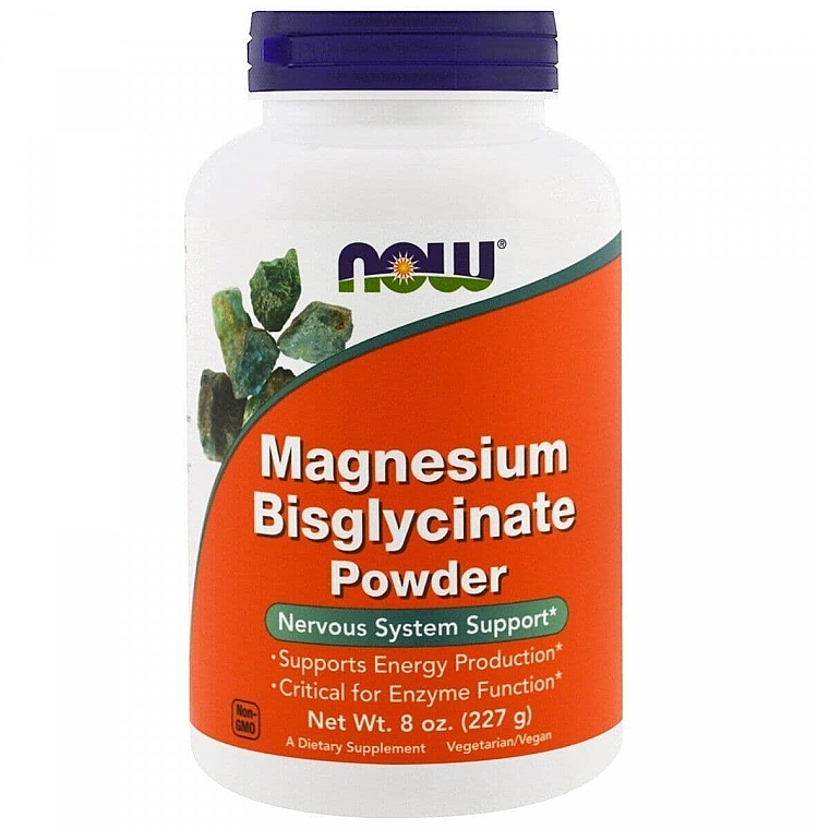 Мінерали Бісгліцинат магнію, 250 мг, порошок - Now Foods Magnesium Bisglycinate Powder — фото N1