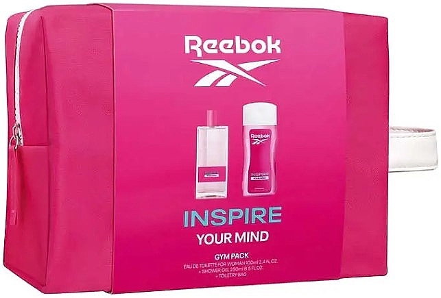 Reebok Inspire Your Mind - Набор (edt/100ml + sh/gel/250ml + bag/1pcs) — фото N1