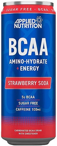 Енергетик "Полунична газованка" - Applied Nutrition BCAA Amino-Hydrate + Energy Cans — фото N1