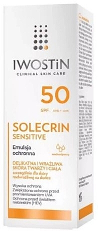 Защитная эмульсия для чувствительной кожи SPF 50+ - Iwostin Solecrin Sensitive Protective Emulsion — фото N2