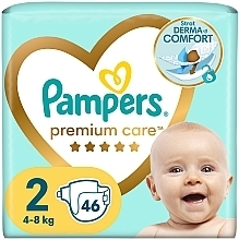 Парфумерія, косметика Підгузки Pampers Premium Care Розмір 2, 4-8 кг, 46 шт. - Pampers