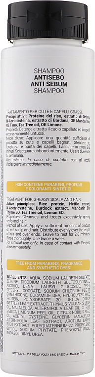 Шампунь для жирной кожи головы - Gestil Anti Sebum Shampoo — фото N2