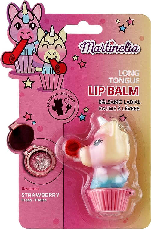 Бальзам для губ, клубника - Martinelia Unicorn Long Tongue Lip Balm — фото N1