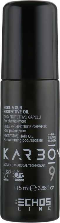 Масло для волос защитное - Echosline Karbon 9 Pool & Sun Protective Oil — фото N1