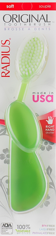 Зубная щетка для правши "Original", зеленая - Radius  — фото N1