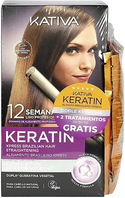 Набор - Kativa Keratin Xpress Brazilian Hair (shm/50ml+cond/30ml+mask/150ml+treathment/50ml*2)  — фото N1