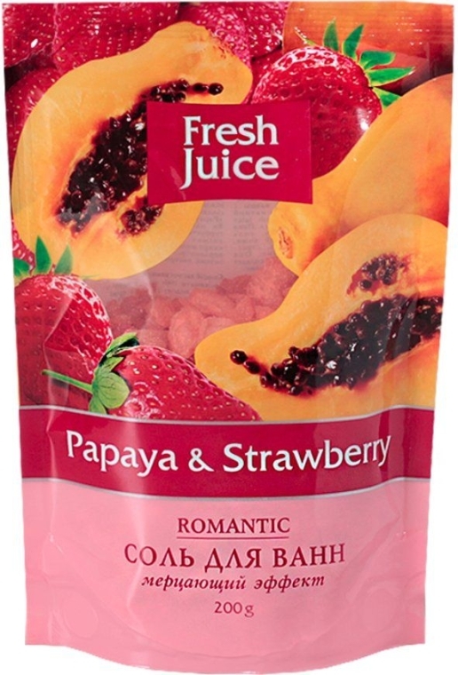 Соль для ванны дой-пак - Fresh Juice Papaya and Strawberry Romantic