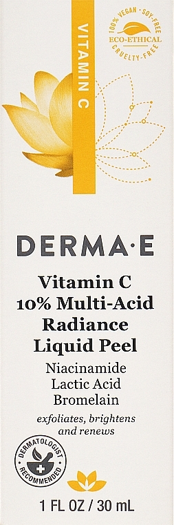 Мультикислотний рідкий пілінг з 10% вітаміном С для сяяння шкіри - erma E Vitamin C 10% Multi-Acid Radiance Liquid Peel — фото N2