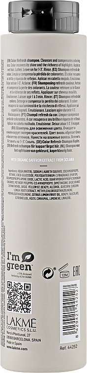 Шампунь для оновлення кольору мідних відтінків волосся - Lakme Teknia Color Refresh Saffron Copper Shampoo — фото N2