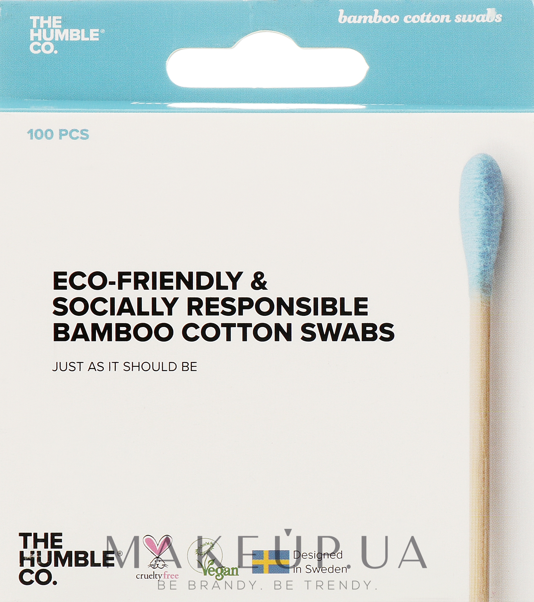 Бамбуковые ватные палочки - The Humble Co. Cotton Swabs Blue — фото 100шт