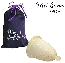 Менструальная чаша с шариком, размер M, золотые блестки - MeLuna Sport Shorty Menstrual Cup Ball — фото N1