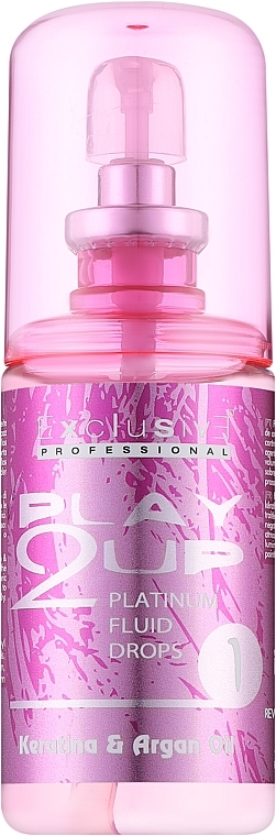 Флюид для блеска волос "Кератин и аргановое масло" - Exclusive Professional Play2Up Platinum Fluid Drops — фото N1
