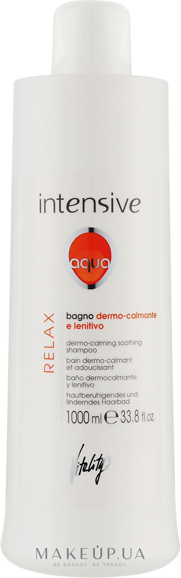 Мягкий успокаивающий шампунь - Vitality's Intensive Aqua Relax Dermo-Calming Shampoo — фото 1000ml