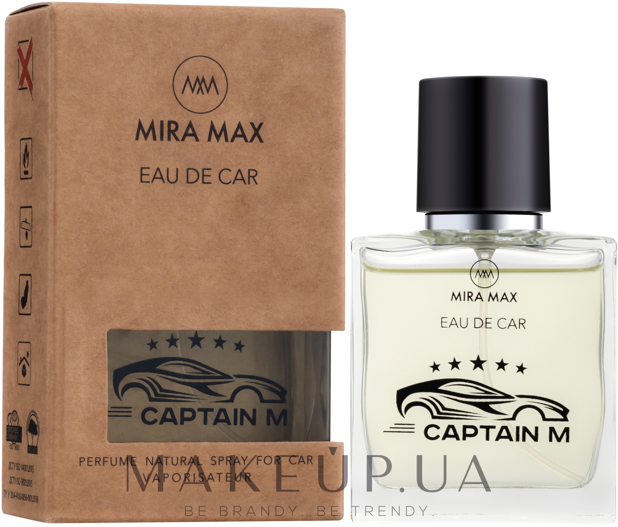 Ароматизатор для авто - Mira Max Eau De Car Captain M Perfume Natural Spray For Car Vaporisateur — фото 50ml