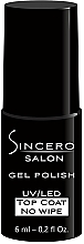 Парфумерія, косметика Верхнє гелеве покриття для нігтів - Sincero Salon Gel Polish Top Coat No Wipe