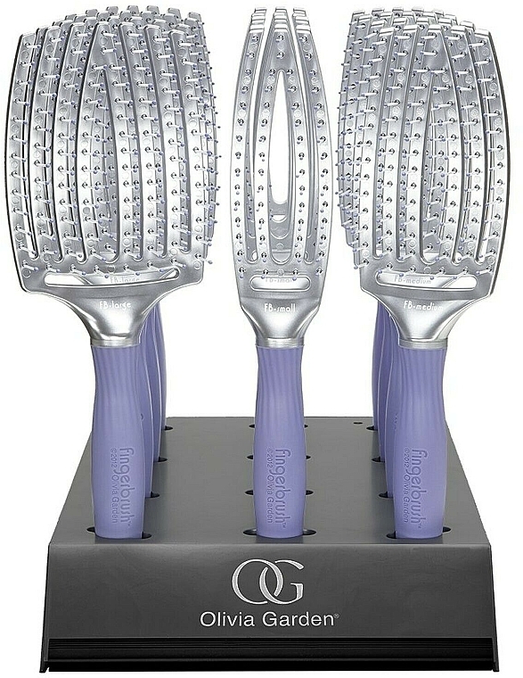 Набор - Olivia Garden Fingerbrush Paddle Hair Brush Display — фото N1