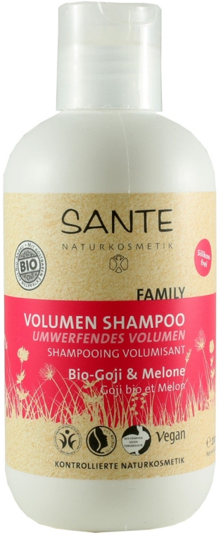 Био-шампунь для объема волос "Ягоды Годжи и Дыня" - Sante Family Bio-Goji & Melone Volumen Shampoo