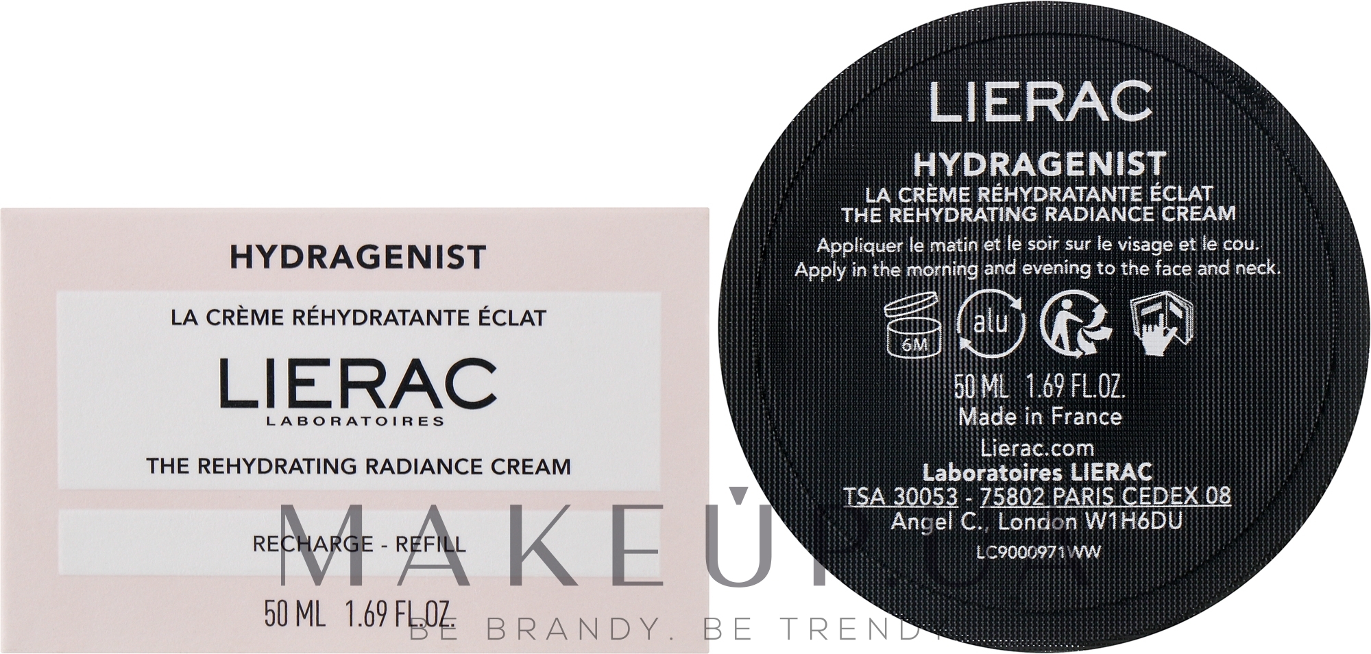 Увлажняющий крем для лица - Lierac Hydragenist The Rehydrating Radiance Cream Refill (сменный блок) — фото 50ml