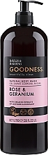 Гель для душу - Baylis & Harding Goodness Rose & Geranium Natural Body Wash — фото N1