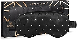 Шелковая повязка для глаз с кристаллами, черная - Crystallove — фото N1