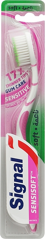 Зубна щітка "Ретельне видалення нальоту", м'яка, яскраво-рожева - Signal — фото N1